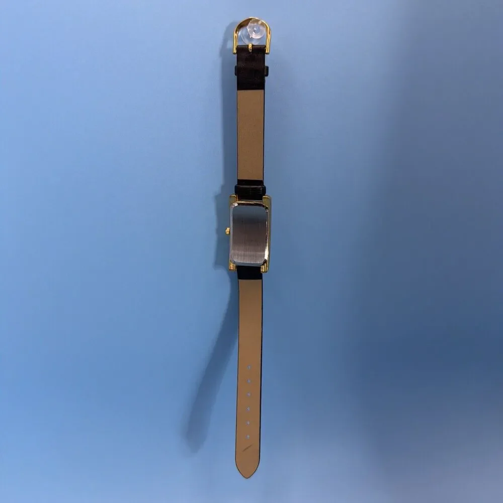 Vintage Pierre Cardin Gold-Tone Tank Watch - White Dial - New Battery Runs Great